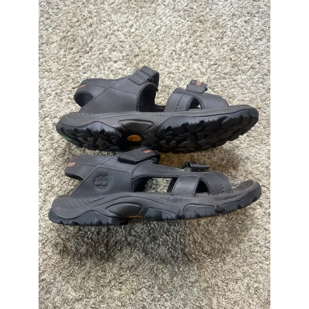 Timberland Mens Black Outdoor Sandals Ortholite Hook & Loop Size 11
